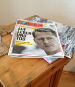 Foto von Cover der Zeitschrift Focus mit Michael Schumacher ist zu sehen - heute.