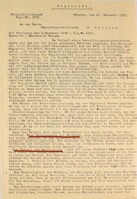 Scann - Brief an den Regierungspräsidenten ist zu sehen - von 1929.