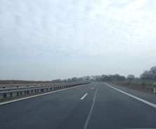 Foto von Autobahn Richtung Teltow  ist zu sehen - heute früh.