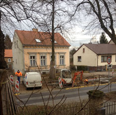 Foto von Baustraße ist zu sehen heute.