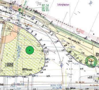 Ausschnitt Foto von dem Plan im Bereich Jahnplatz ist zu sehen - heute.